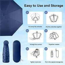 Ô dù gấp mini 6 nan - Nhỏ gọn, nhẹ và có tay cầm và khung chắc chắn, ô che nắng và che mưa dùng được cho cả nam và nữ, ô dù nhỏ gọn dạng thẻ, ô dù hình viên nang. - Nhiều màu - Xem 5