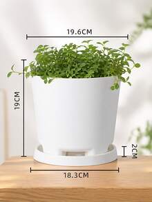 Brand New Plastic Flower Pot With Drainage Holes, Anti-Root Rot, New Material, Home Use With Base - A - View 3