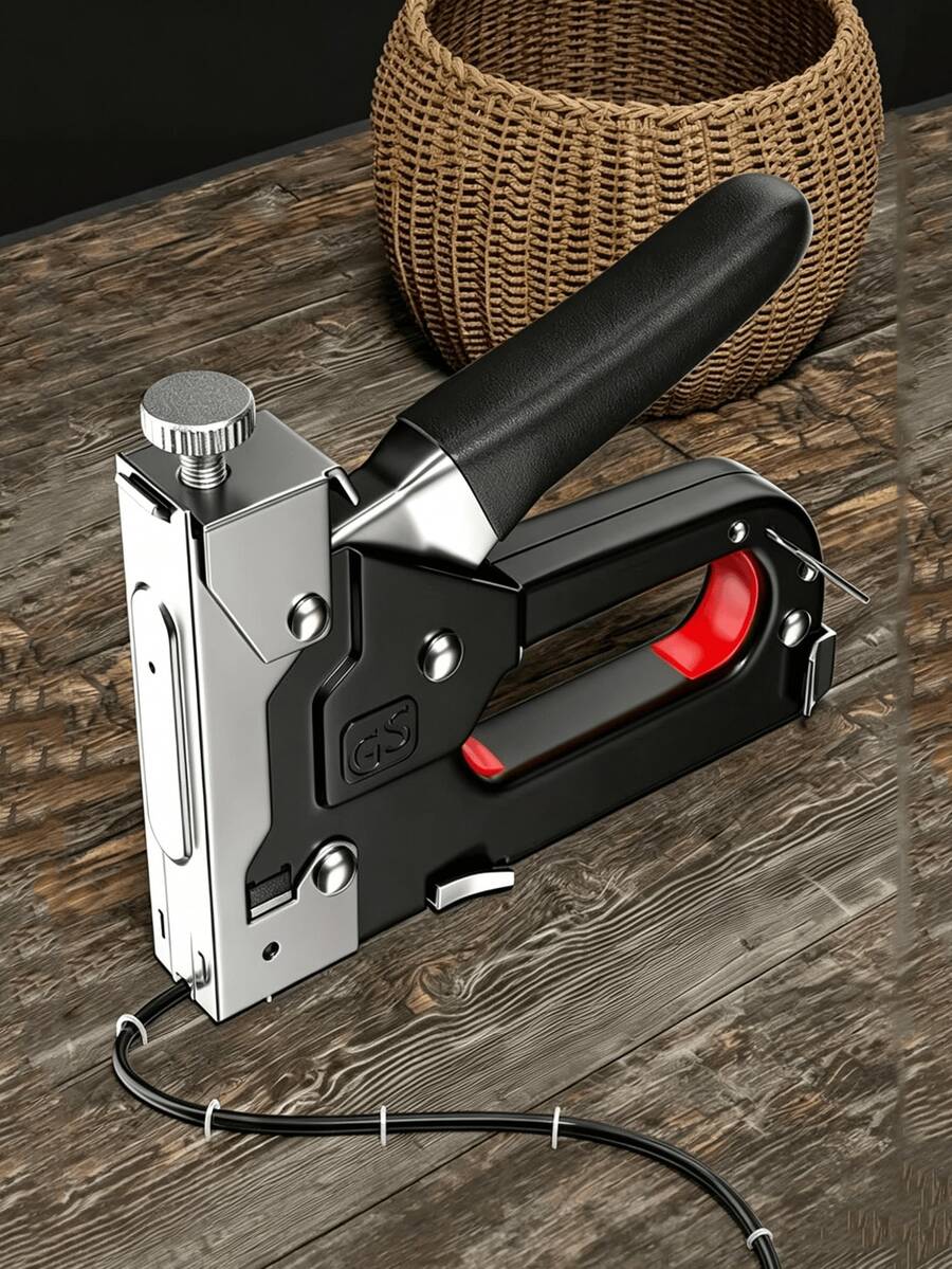 1pc 4-In-1 Heavy Duty Stapler, Manual Staple Gun And Stapler, Multi-Functional Manual Tool, Compatible With T-Type, U-Type, I-Type And Bow-Type Staples, Perfect For Woodworking, DIY Home Decor, Furniture Repair, Upholstery And Woodworking Projects