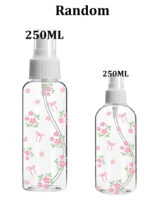 Pink Theme Reusable & Portable Spray Bottle With Bow & Floral Pattern - Suitable For Essential Oils, Perfumes, Skincare / For Hair Salon, Kitchen, Bathroom, Garden / Ideal For Travel & Business Use (Pattern Placement May Vary) - Multicolor - View 9