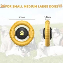 Dog Toys For Aggressive Chewers Large Medium Breed, Indestructible Squeaky Dog Chew Toys, Tough Nylon Rubber Interactive Dog Toys To Keep Them Busy - 黃色 - 查看 5