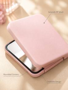 5pcs Portable Folding Makeup Mirror Set, 2.95 X 2.36in Double-Sided Compact Pocket Mirrors For Purse, Travel, Office, Lipstick Checks And Daily Makeup Touch-Ups - Random Color - View 6