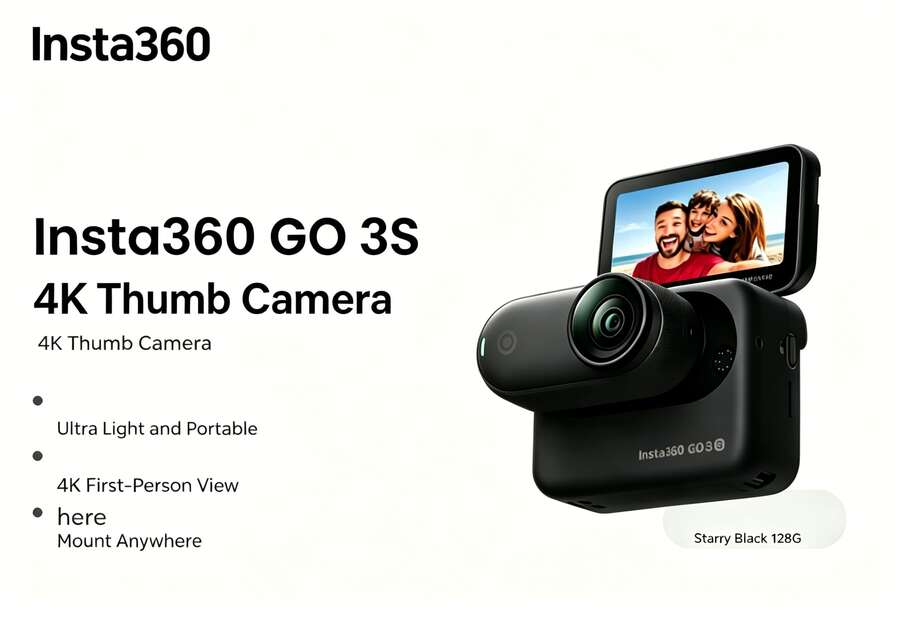 Insta360 GO 3S 4K Thumb Camera Vlog Cycling Family Pet Sports Camera Waterproof Anti-Shake Camera - View 1