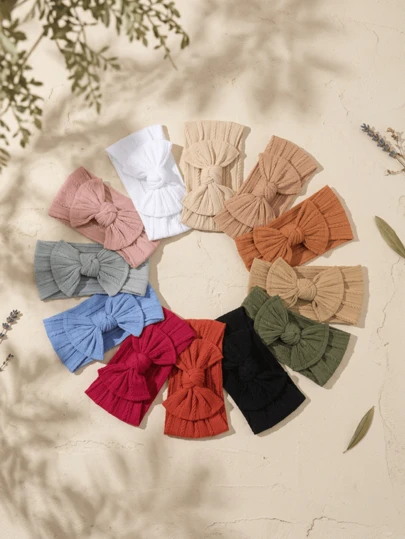 6er Pack Baby Mädchen Schleifenbandana Neugeborene - Ultra weich atmungsaktiv dehnbar Säuglings Schleifen Haarband, sanft ohne engen Gummi Sitz, bequemes Baby Zubehör als Muttertags Geschenk, Babyparty & Sommer
