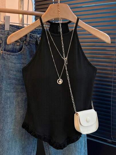 Top camisero elegante de talla grande para mujer, de unicolor, con bajo asimétrico, versátil para uso diario, blusa de verano, atuendo de playa para mujer, top elegante para mujer, top casual para mujer