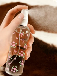 Pink Theme Reusable & Portable Spray Bottle With Bow & Floral Pattern - Suitable For Essential Oils, Perfumes, Skincare / For Hair Salon, Kitchen, Bathroom, Garden / Ideal For Travel & Business Use (Pattern Placement May Vary) - Multicolor - View 6
