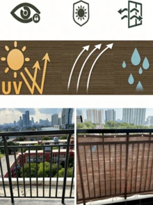 棕色遮阳网，透气高密度聚乙烯防紫外线遮阳帆，带孔眼，适用于阳台、露台、花园凉棚的隐私屏风，户外遮阳篷，适用于庭院、农场、宠物屋、后院游泳池、夏季户外活动和派对装饰 - 多色 - 查看 10