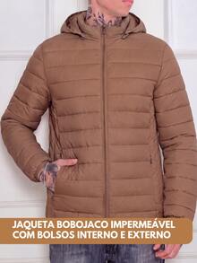 Men's Gominho Jacket, Coat, Blouse For Intense Cold, Nylon, Puffer Jacket - Rust Brown - View 1