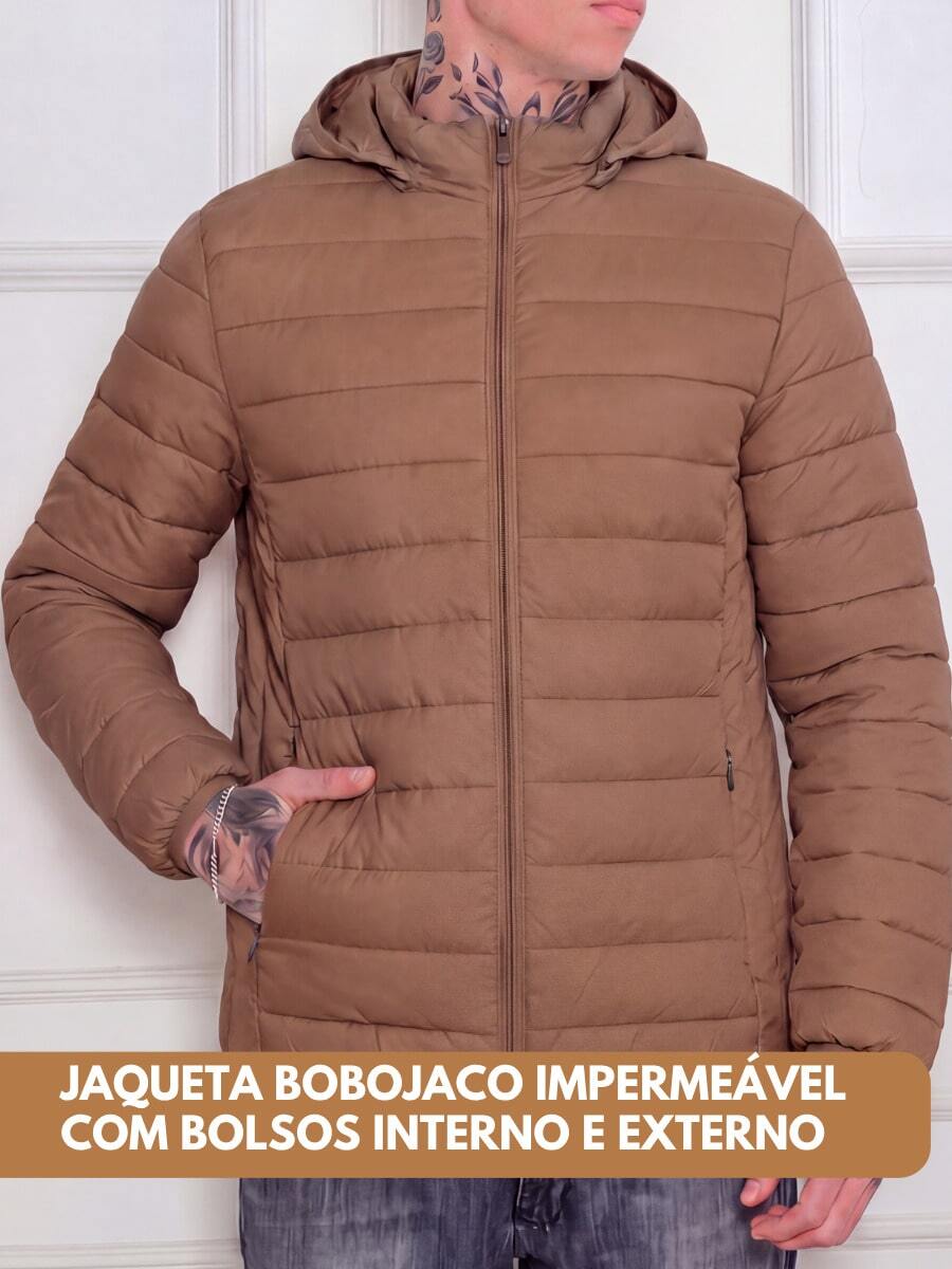 Men's Gominho Jacket, Coat, Blouse For Intense Cold, Nylon, Puffer Jacket - Rust Brown - View 1