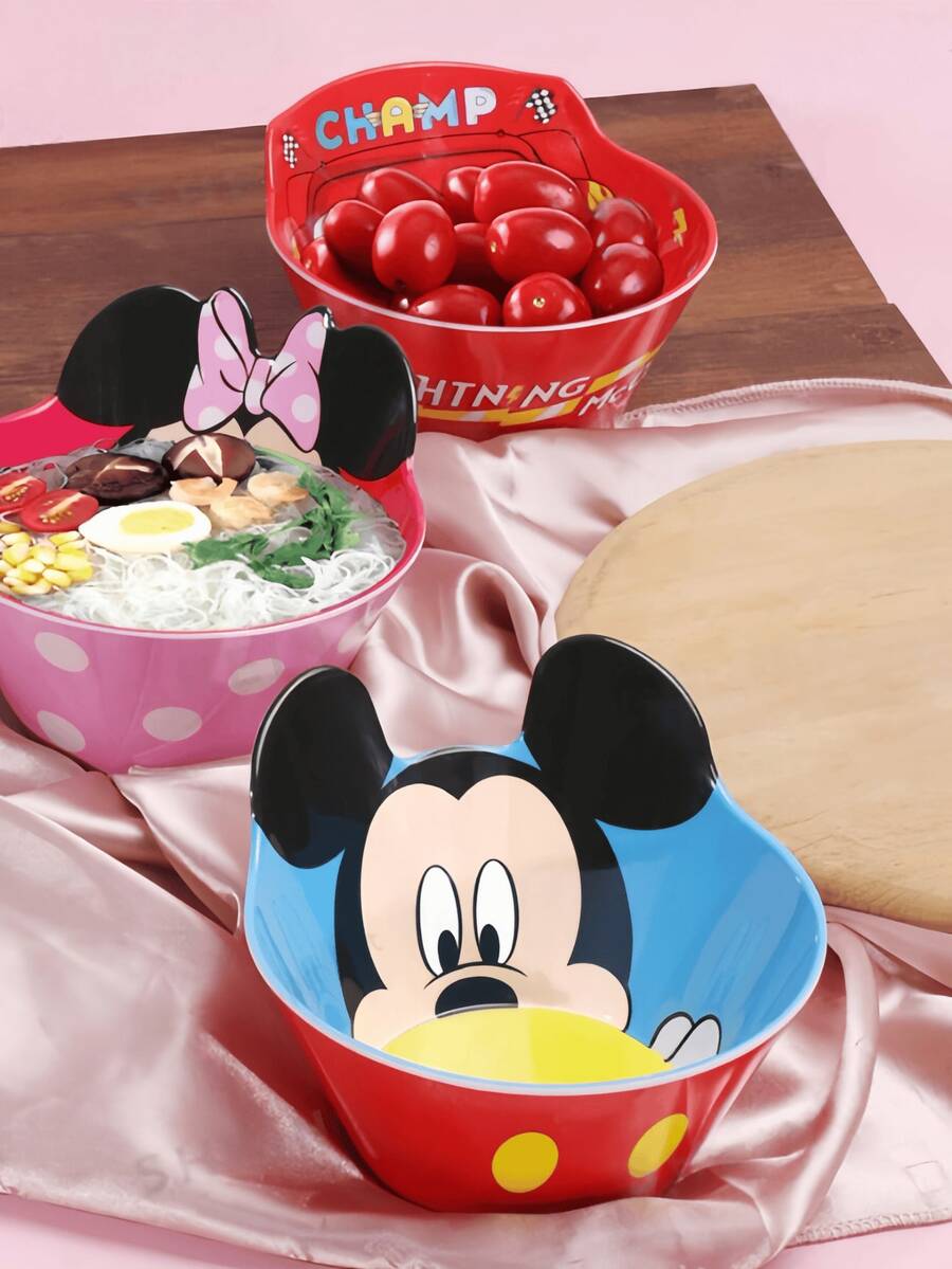 1 Bát nhỏ melamine tái sử dụng hình hoạt hình Mickey dễ thương của Disney, dung tích 350ml, chịu nhiệt cao, chống rơi vỡ, bát hình 3D dùng trong gia đình, bát cơm, bát cháo, bát ngũ cốc, bát súp, bát ăn nhẹ, bát trái cây, bát an toàn với máy rửa chén. Thích hợp làm quà tặng cho năm học mới, đám cưới, sinh nhật, lễ hội. - Nhiều màu - Xem 1