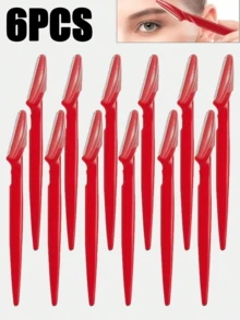 30pcs Red Eyebrow Razor & Shaver Set, Eyebrow Trimmer, Callus Remover, Body Hair Grooming Tools, Women Eyebrow Shaping Kit With Long Handle Blades And Precision Heads, Suitable For Home Or Travel - Red - View 11