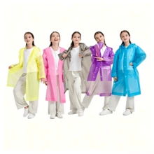 AMAZING VISION Impermeable para Niños de Diseño Minimalista y Portátil, Capa de Lluvia Ligera que Cabe en Cualquier Mochila, Ideal para la Escuela - aleatorio - Ver 1
