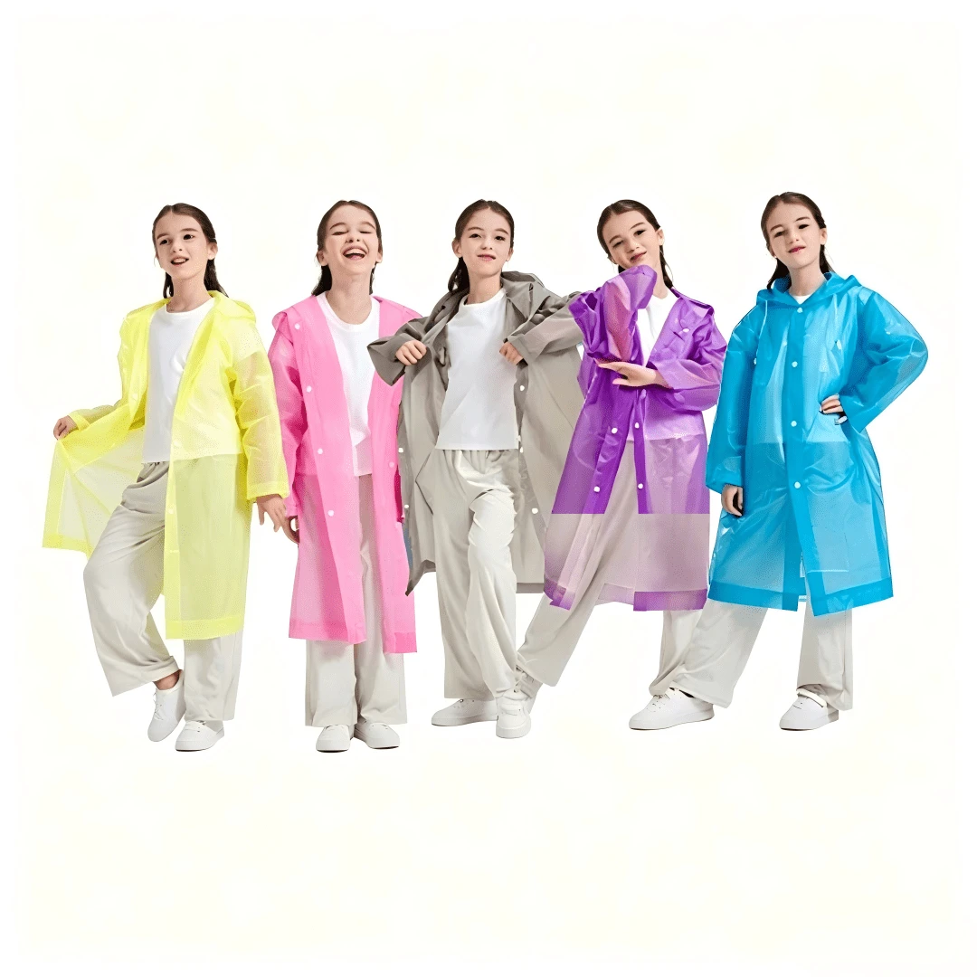 AMAZING VISION Impermeable para Niños de Diseño Minimalista y Portátil, Capa de Lluvia Ligera que Cabe en Cualquier Mochila, Ideal para la Escuela - aleatorio - Ver 1