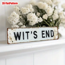 1pc 2D FLAT WIT'S END Signage, Funny Street Sign, Home Decor, Room Decor, Wall Decor, Restaurant Decor, Bar Decor, Cafe Decor, Garage Decor, Farmhouse Decor - Multicolor - View 5