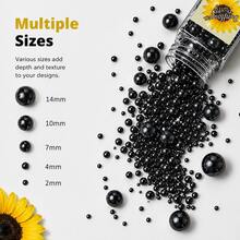 95g/3.35oz Cake Decorating Pearl, Black Colored Pearl Sprinkles, Mixed Sizes. Suitable For Cookies, Ice Cream, Macarons, Donuts, Cupcakes And Pudding Decoration. Ideal For Birthday, Wedding, Party, Valentine's Day, Mother's Day - View 4