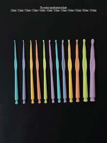 糖果色鉤針套組 12 種尺寸 (2.0mm-10.0mm)，光滑握感舒適且附尺寸標記，適合初學者與手工愛好者，可用於 DIY 禮物製作、萬聖節、聖誕節節日手工項目 - 糖果色鉤針 - 查看 6