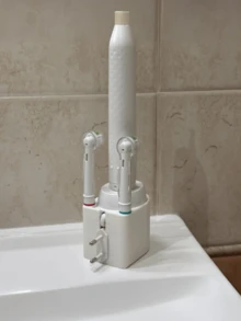 1/2 Set Soporte de Carga y Almacenamiento de Cepillo de Dientes Eléctrico Montado en la Pared, con Diseño de Gestión de Cables Ocultos y Soporte para Cabezal de Cepillo, Soporte de Almacenamiento de Cepillo de Dientes para Baño, Base de Cepillo de Dientes Eléctrico Minimalista, Base de Enchufe, Soporte de Almacenamiento de Enchufe de Alimentación - Multicolor - Ver 6