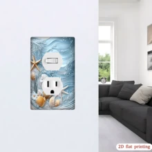 1 pieza Panel de interruptor con estampado de moda, adecuado para decoración del hogar en dormitorio, cocina y sala de estar, fácil instalación, diseño plano 2D - Multicolor - Ver 3
