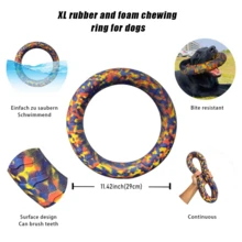XL Large Indestructible Dog Toys, Dog Chew Toys For Aggressive Chewers,Flying Discs For Medium/Large Breeds. Floating Dog Ring Toys For Throwing, Catching, Grabbing. (12 Inch) - 中/大號 多色 - 查看 3
