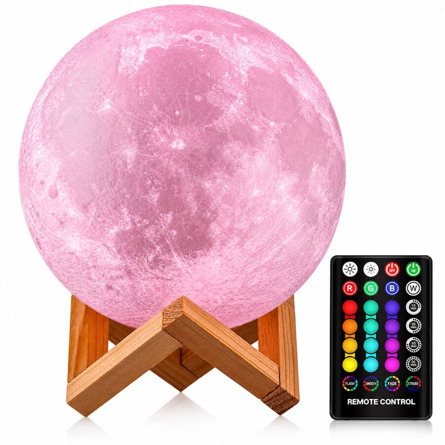 LED Moon Night Light 16 Colors With Touch Control - Multicolor - View 1