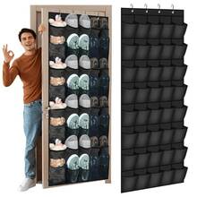 Behind-Door Shoe Hanging Storage Bags - Black 35 Compartments - View 1