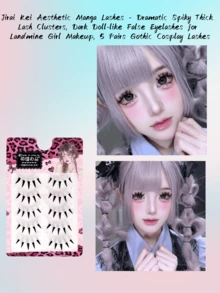 MENGJIESHANGPIN Bulu Mata Palsu Tebal Tampak Alami, Bulu Mata Setan Lucu Gaya Jepang, Bulu Mata Lengkung Gaya Cosplay Kartun & Bulu Mata Strip Penuh Ringan Gaya Eropa-Amerika - Bulu Mata Manga Runcing - View 2
