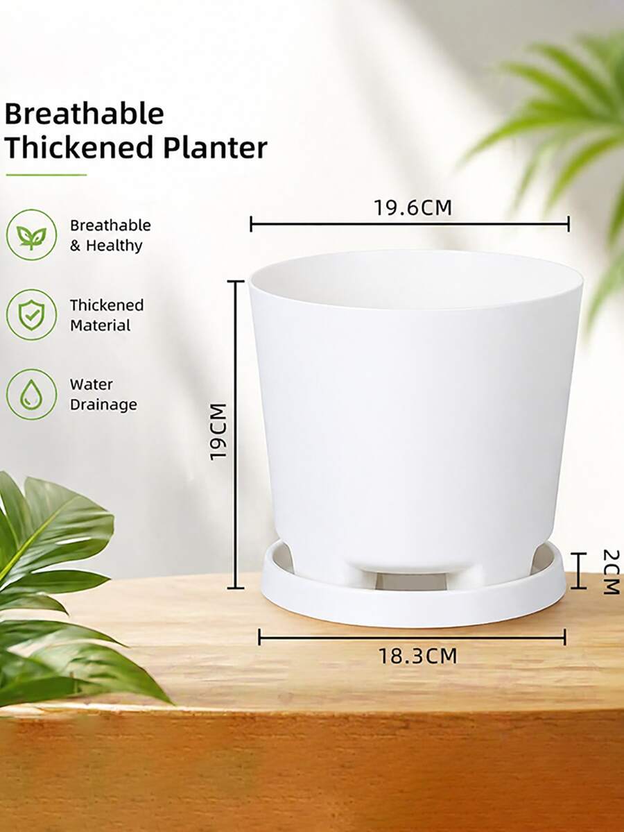 Brand New Plastic Flower Pot With Drainage Holes, Anti-Root Rot, New Material, Home Use With Base