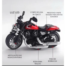 Miniature Diecast Motorcycle Toy For Children And Collectors With Sound, Light, And Friction - Powefull 36 Azul - View 3