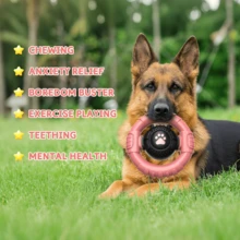 Dog Toys For Aggressive Chewers Large Medium Breed, Indestructible Squeaky Dog Chew Toys, Tough Nylon Rubber Interactive Dog Toys To Keep Them Busy - 粉色 - 查看 7