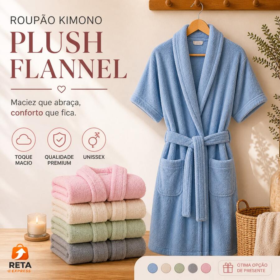 Unisex Plush Flannel Bathrobe – Super Soft And Comfortable, The Perfect Gift. - 綠色 S/M - 查看 1
