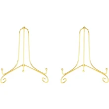 5/10pcs 4-Inch Metal Display Stands, Gold-Color Holders Suitable For Frames, Decorative Plates, Dishes, Books And Tabletop Decor - Gold - View 9