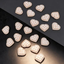 20pcs Luxury French Style Bright Acrylic Faux Pearl Heart Shaped Rhinestone, Suitable For DIY Jewelry, Wedding Decor, Home Decoration, Party Accessories, Versatile Decorative Beads - Multicolor - View 6
