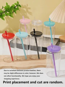 1pc Black Ribbon Decorated Iced Coffee Cup - A Long Handle Cup Suitable For Milk Drinks, Matcha And Water - An Excellent Gift Choice For Friends! - Multicolor - View 4