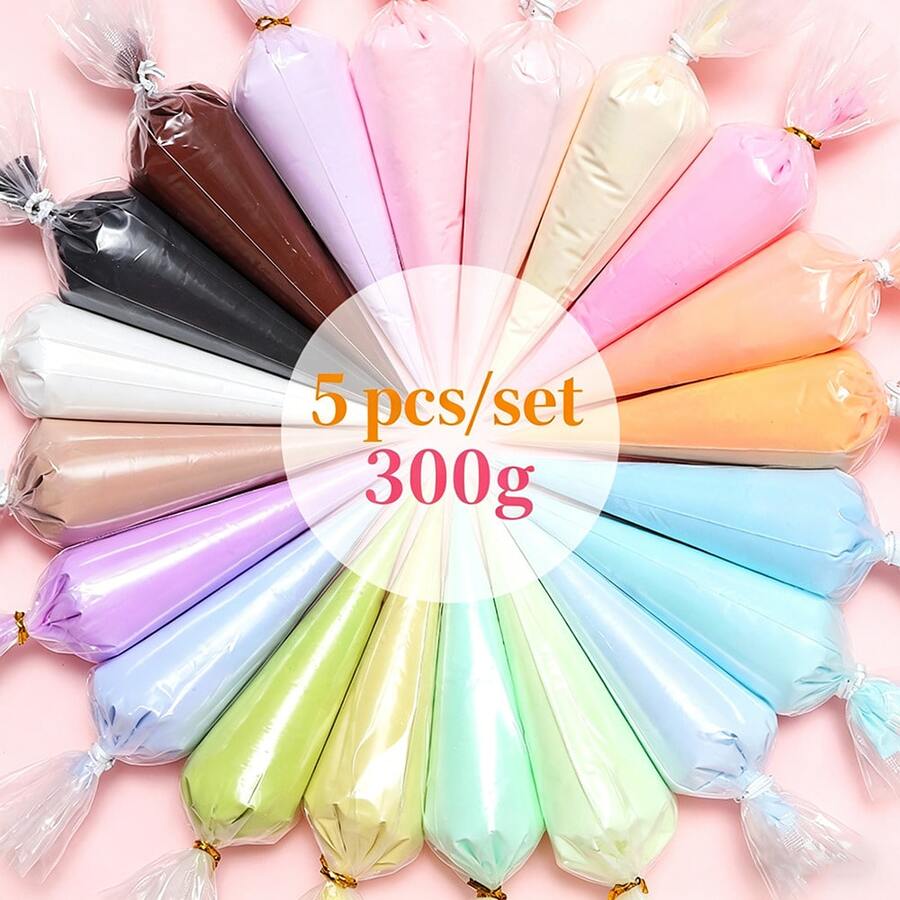 5pcs/Set Krim Gel, 300g Krim Gel Warna Morandi/Macaron/Dopamine untuk Kerajinan DIY, Cocok untuk Casing Ponsel DIY, Perhiasan, Kerajinan Tangan, Aksesoris Rambut, Cincin, Proyek Buatan Tangan - lem krim - View 1