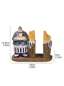 Chef Holding Bread Model, Living Room & Kitchen Decor Ornament, Practical And Artistic - 1PC - View 6
