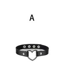 Dây chuyền choker da thời trang nam nữ cá tính, phong cách Punk Goth Metal, đính gai nhọn, mắt xích. - màu đen - Xem 8
