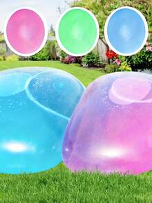 1pc Inflatable Transparent Bubble Ball, TPR Blow Up Balloon Toy (Random Color) - Multicolor - View 3