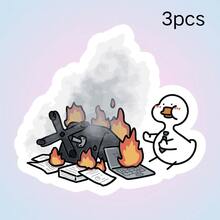 Slacker Duck Funny Stickers, Burning Workstation Humorous Self-Deprecating Cartoon Decorative Stickers - Waterproof Vinyl Stickers - Durable Matte Surface, Self-Adhesive Bumper Stickers, Suitable For Cars, Windows, Laptops, Trucks, Water Bottles - Multi-Purpose Durable Design, Car Stickers - Vinyl - View 9