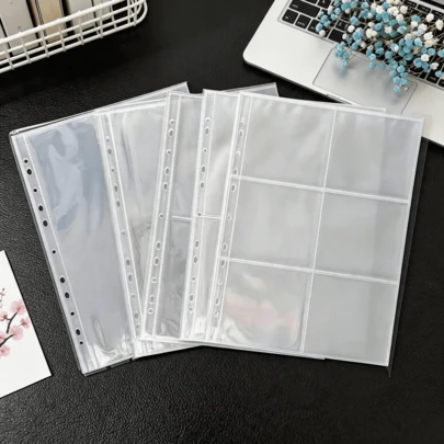 A4尺寸 - 大容量透明活页内芯，贴纸笔记本活页夹，3D立体贴纸笔记本，PP高透明材质，拼豆收纳袋，A4内芯，11孔内芯，贴纸笔记本内芯，照片卡片保护套，适用于集邮册、拼豆、计划本、相册、邮票、文件、粉丝活动、贴纸书、拼豆、偶像照片卡、照片、交换卡、学习和办公用品。开学季必备。