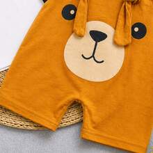 Baby Boy Romper Set Overalls Little Boy Style Teddy Bear Fashion Outing 3 To 6 Months - 鏽棕色 - 查看 4