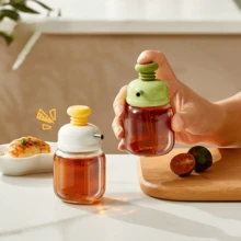 100ml Pump Dispenser Oil Bottle, Plastic Vinegar Bottle Oil Pot, Leak-Proof Easy-Clean Hanging Seasoning Container, Suitable For Home Kitchen, Restaurant, Cooking, Baking, Grilling, Camping And Daily Use, Essential Kitchen Accessory, Grandma Gift - Multicolor - View 10