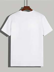 Unisex I FEEL LIKE I'M CHIEF IN 2012 Letter Print 220g Cotton Tee Breathable Casual Vacation Top For Men Women - 白色8 - 查看 4