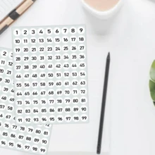 1-99黑色数字白色圆圈贴纸，适用于剪贴簿、标签和DIY手工制作 - 5張裝 - 查看 3