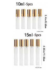 Chai mẫu nước hoa thủy tinh trong suốt 10/15ml với vòi xịt mạ vàng, bình xịt phun sương mini, bình xịt tinh dầu cầm tay, chai rỗng, xịt khoáng dưỡng da mặt, chai dưỡng ẩm, hộp đựng mỹ phẩm cỡ du lịch, có thể đổ đầy lại, sạch sẽ và hợp vệ sinh, cần thiết cho du lịch và công tác. - Nhiều màu - Xem 16