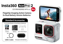 Cámara de acción digital panorámica Insta360 X5, alta definición 8K, estabilización de imagen, resistente al agua, videocámara de bolsillo portátil, kit estándar, cámara digital - Ver 3