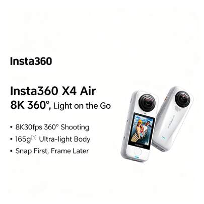  Insta360 X4 Air 8K Panoramic Action Camera: Lightweight, Portable, High-Definition, Image Stabilized, And Waterproof (Standard Package)