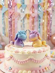 2/1 Gender Reveal Cake Topper - Realistic Mini Decorations | Suitable For Home Decor, Office Desk, Car Interior, Baby Shower, Gender Reveal Party, Cake Decorations And Birthday Celebrations, Party Decorations - Multicolor - View 9