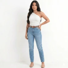 Women's Bodysuit, Spandex, Pleated, One-Shoulder, Gathered, Double Lining, Elegant, Modern, Sophisticated, Spring Casual Sensual Party - 白色 - 查看 4