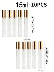 Chai mẫu nước hoa thủy tinh trong suốt 10/15ml với vòi xịt mạ vàng, bình xịt phun sương mini, bình xịt tinh dầu cầm tay, chai rỗng, xịt khoáng dưỡng da mặt, chai dưỡng ẩm, hộp đựng mỹ phẩm cỡ du lịch, có thể đổ đầy lại, sạch sẽ và hợp vệ sinh, cần thiết cho du lịch và công tác. - Nhiều màu - Xem 18