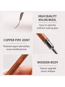 Bộ cọ vẽ móng nghệ thuật bằng gỗ đàn hương, 5 cọ siêu mỏng dùng để vẽ đường nét mảnh, thiết kế móng nghệ thuật, vẽ tranh, phác thảo, sơn gel UV, kích thước 4/8/12/20/25mm - Gỗ đỏ - Xem 6